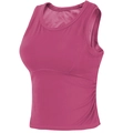 Rose red sleeveless sports tank top with side ruching and built-in bra cups - Raspberry
