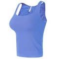 Royal blue ribbed sports bra with seamless support for yoga and fitness training - S / Starry Blue