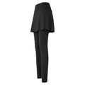 Mallas de yoga 2 en 1 negras de cintura alta con falda plisada para fitness y correr - S / Negro