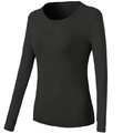 Camiseta negra de running de manga larga con agujeros para el pulgar y transpirable - S / Negro