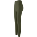 High waist yoga pants for women in deep olive green finish with tummy control support - S / Olive Green