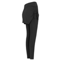 Dames 2-in-1 sportlegging in zwart met trekkoord aan de zijkant en hoge tailleband - S / Zwart