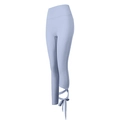 Pantaloni yoga celesti a vita alta con lacci incrociati e dettaglio fiocco alla caviglia - Taglia S / Pantaloni e gonne / Blu