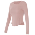 Eng anliegendes Damen Sportoberteil in Altrosa mit Langarm, Rundbogen-Saum und Stretch - M / Tonrosa