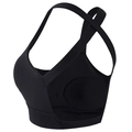 Schwarzer Sport-BH mit Kreuzgurt-Design für Laufen und Yoga mit breitem Unterbrustband - M / Schwarz