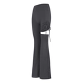 Pantalon de yoga évasé à taille haute avec cordon de serrage latéral en gris foncé sport - Gris foncé