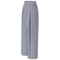 High waist wide leg sports trousers in dark grey with pleated waist and loose fit - S / Rhino Gray