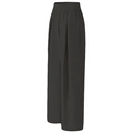 High-waisted black wide-leg sports trousers with pleated front and elastic waistband - S / Black