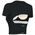 Haut de sport noir dos nu avec coussinets amovibles et boucle métallique robuste - Noir