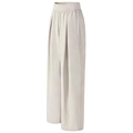 Pantaloni sportivi larghi a vita alta con gamba dritta in tessuto traspirante beige - Opale Bianco