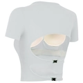 Maglia sportiva bianca con schiena scoperta, imbottitura e fibbia metallica - S / Opale Bianco