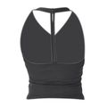 Soutien-gorge de sport noir pour yoga avec fines bretelles croisées sur fond blanc - S / Noir