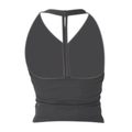 Soutien-gorge de sport yoga noir sexy avec double sangle dos pour pilates et fitness - S / gris foncé