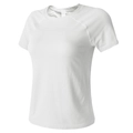 Slim fit women's white yoga t-shirt with breathable textured fabric and round neckline - S / Cloud White