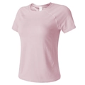 Slim fit light pink yoga t-shirt for women with breathable textured fabric and crew neck - Grapefruit Pink