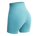 Damen Yoga-Shorts in Hellblau, schnelltrocknend mit hoher Taille und Push-up-Effekt - S / Gezeitenzyan