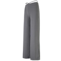 Women's loose grey yoga wide leg pants with drawstring waist for summer training - S / Gray