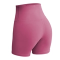 High-waisted quick-dry yoga shorts in rose red, back view for fitness and pilates - Velvet Pink