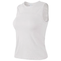 Witte mouwloze yoga tanktop met ademende textuurstof en een sportieve ronde halslijn - S / Wit