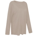 Loose fit long sleeve yoga top in dark beige featuring breathable skin-friendly fabric - One Size / Beige