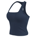 Canotta yoga blu navy ad asciugatura rapida con spalline larghe e design a vogatore - Blu Navy