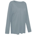 Women's loose long sleeve yoga cover-up in soft grey-blue breathable fabric - One Size / Glacier Blue