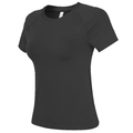 T-shirt de sport noir pour femme, coupe ajustée, séchage rapide et maille respirante - S / Noir