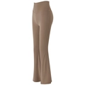 High-waist coffee brown flare yoga pants with V-seam tummy control and slim fit design - S / Cocoa