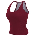 Camiseta de running acanalada para mujer con almohadillas de pecho en color rojo burdeos - S / Tops / Burdeos
