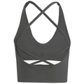 Reggiseno sportivo yoga grigio scuro con spalline incrociate e tessuto elasticizzato - Taglia S / Top / Nero