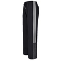 Women's black straight-leg sports pants with white side stripes and elastic drawstring waist - S / Black