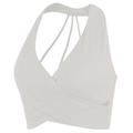 Sujetador deportivo blanco para Pilates elástico con diseño cruzado frontal y tirantes espalda - S / Blanco leche de coco