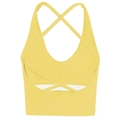 Sujetador deportivo amarillo claro con tirantes cruzados y almohadillas para yoga - S / Amarillo Brillante