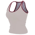 Canotta yoga da donna a costine grigio chiaro con bordi rossi a contrasto e dorso a racer - S / Tops / Albicocca E Rosso