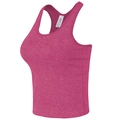 Women's shockproof rose red sports vest with racerback and built-in pads for running - Raspberry Pink