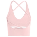 Sujetador deportivo rosa para yoga con tirantes cruzados y dobladillo ancho sin costuras - S / Rosa Claro
