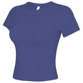 Dettaglio della maglietta sportiva viola con maniche raglan e tessuto elasticizzato - S / Tops / Blu navy