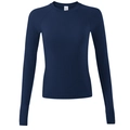 Nauwsluitende donkerblauwe sporttop met lange mouwen van ademende elastische stof - S / Donkerblauwgroen