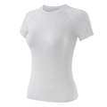 White breathable mesh yoga T-shirt with slim fit and honeycomb ventilation panels - S / White