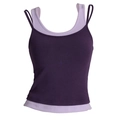 Chaleco deportivo de doble capa para mujer en color púrpura oscuro con almohadillas de yoga - S / Violeta Oscuro