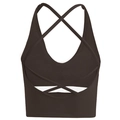 Reggiseno sportivo marrone scuro per yoga con scollo a U e spalline incrociate sul retro - Taglia S / Top / Marrone