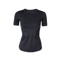 Women's slim fit black quick-dry sports t-shirt with breathable mesh for running and yoga - S / Black