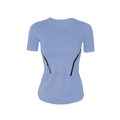Women's quick-dry sports T-shirt in light blue with slimming black side curve details - S / Sky Blue