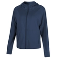 Veste de sport bleu marine à capuche pour femme avec fermeture éclair et poches - S / Bleu