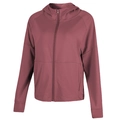 Veste de sport à capuche pour femme en rouge rose foncé avec fermeture éclair et poignets - S / Rose Rouge