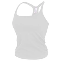 Weißer gerippter Sport-BH mit Racerback-Design und bequemem Nylon-Spandex-Mischgewebe - Eierschalenweiß