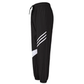 Detalle de joggers de cintura alta con cordón elástico y patrones de rayas blancas laterales - S / Negro