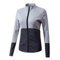 Veste de sport zippée pour femme en gris clair et gris foncé bicolore ajustée - Gris