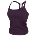 Dunkelvioletter gerippter Sport-BH mit Racerback-Design und elastischem Stoff - Lila Süßkartoffel