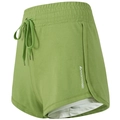 Women's light green high waist running shorts with drawstring and inner liner - S / Green